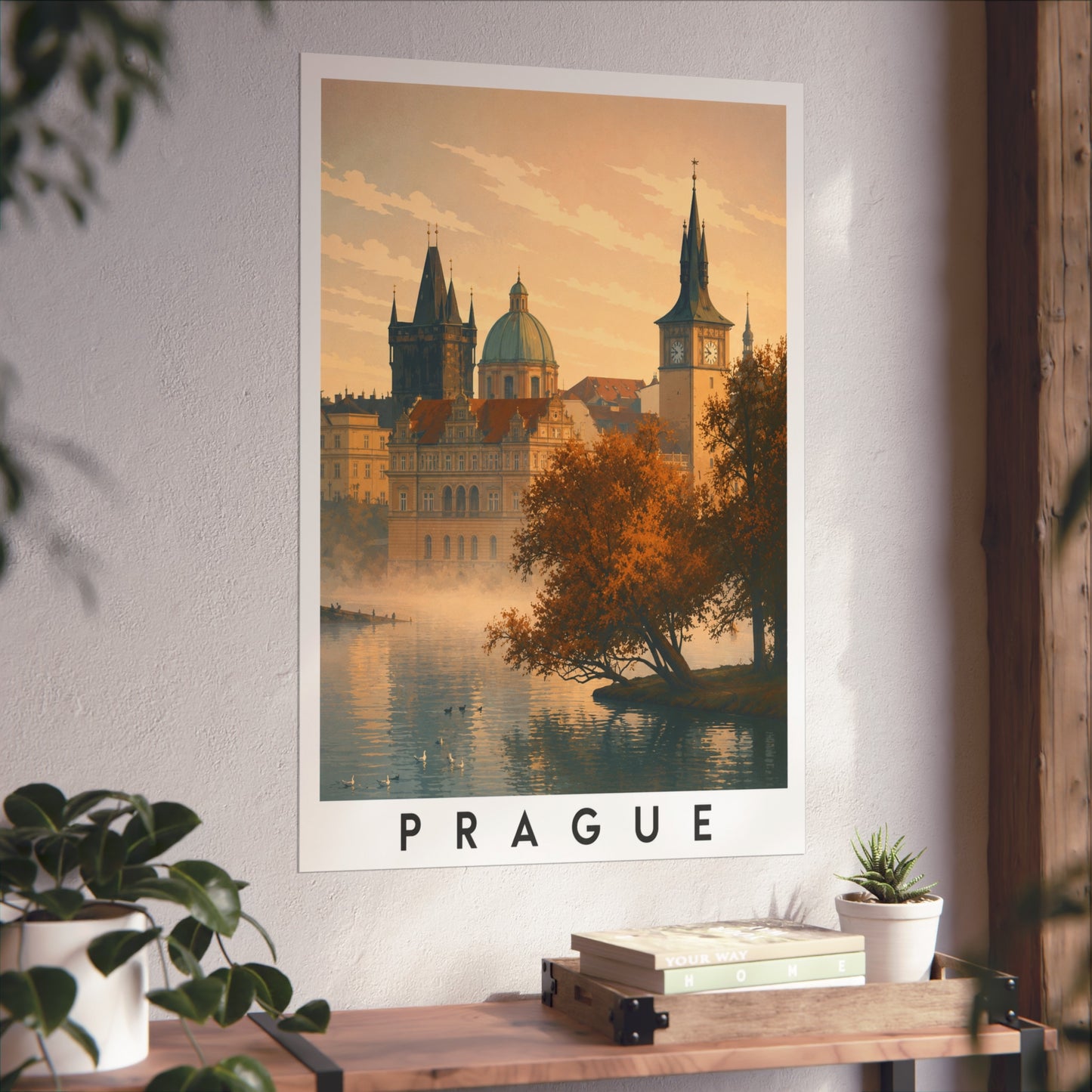 Prague Fine Art Travel Poster — Vintage Cityscape Wall Art - Prague Travel Poster