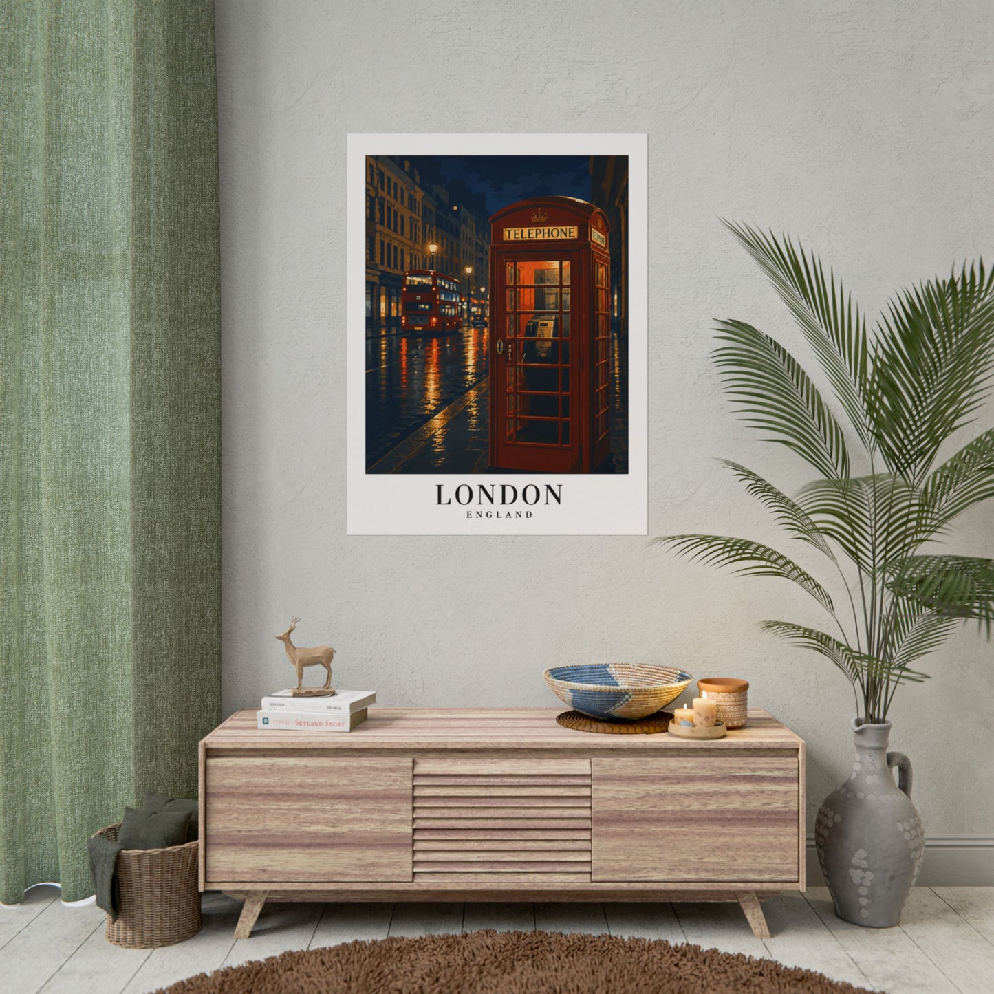 London Red Phone Booth Poster — Rolled Travel Art Print