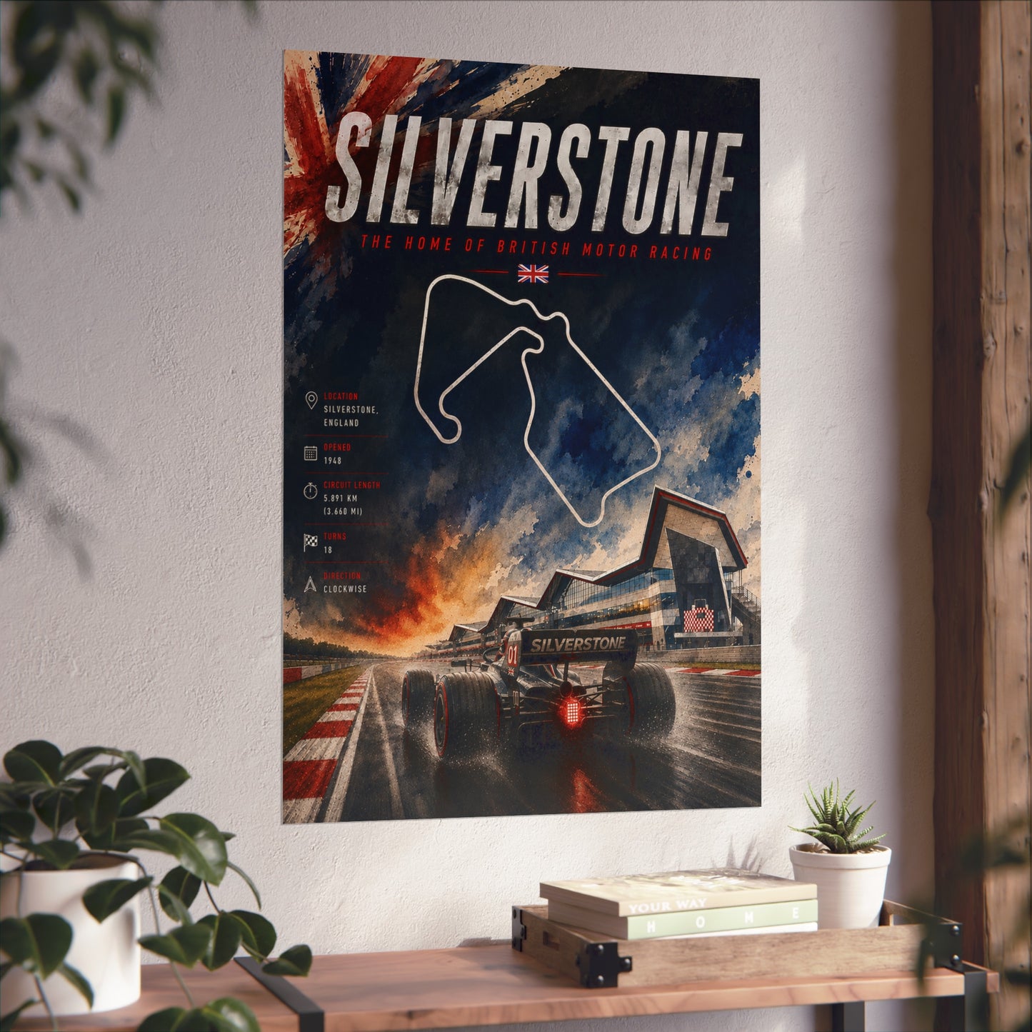 Silverstone Race Track Fine Art Poster - Vintage British Grand Prix Print - Silverstone Poster