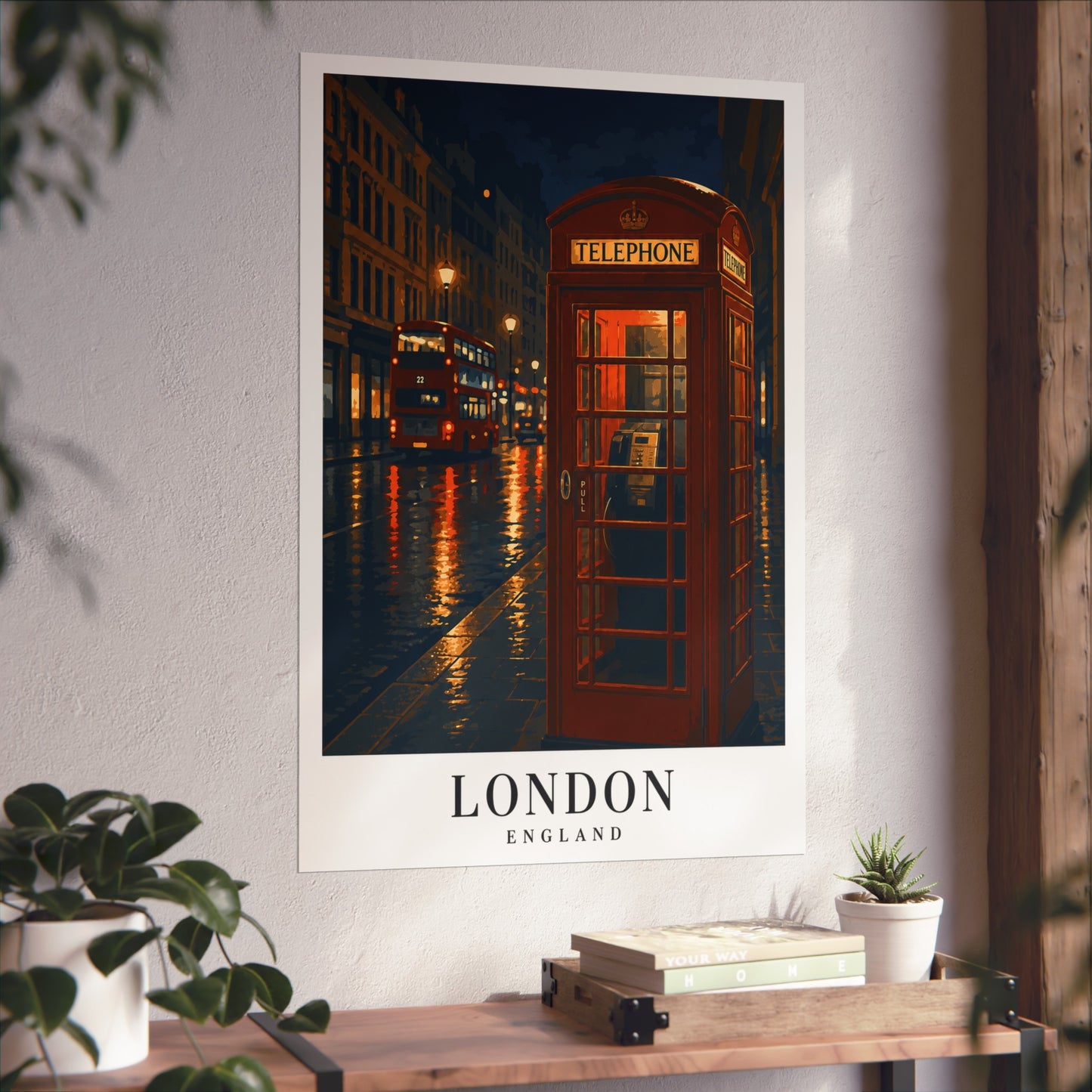 London Telephone Booth Fine Art Poster — London Travel Poster