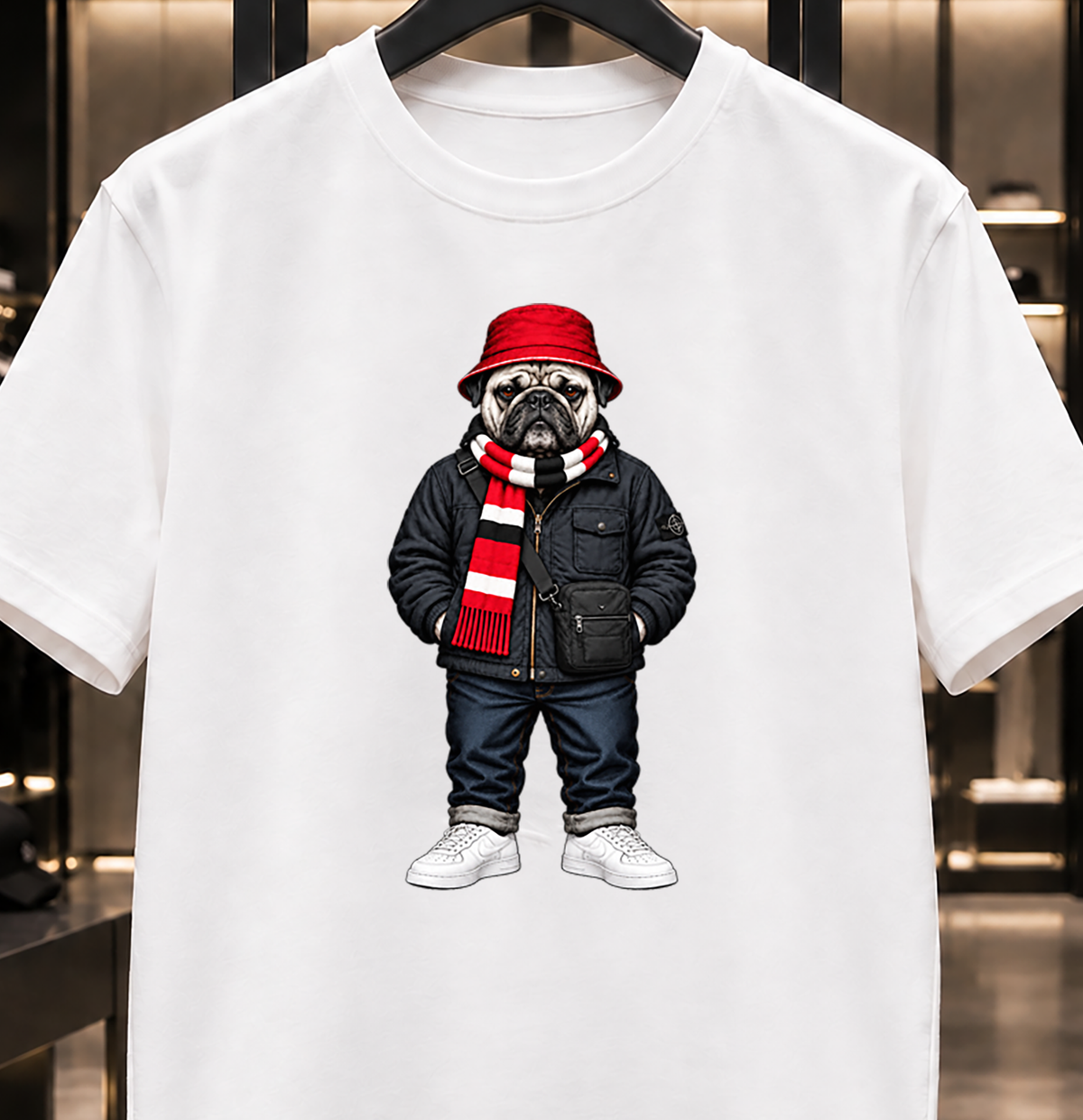 Terraces Pug Streetwear Football T-shirt - Oversized Boxy T-Shirt