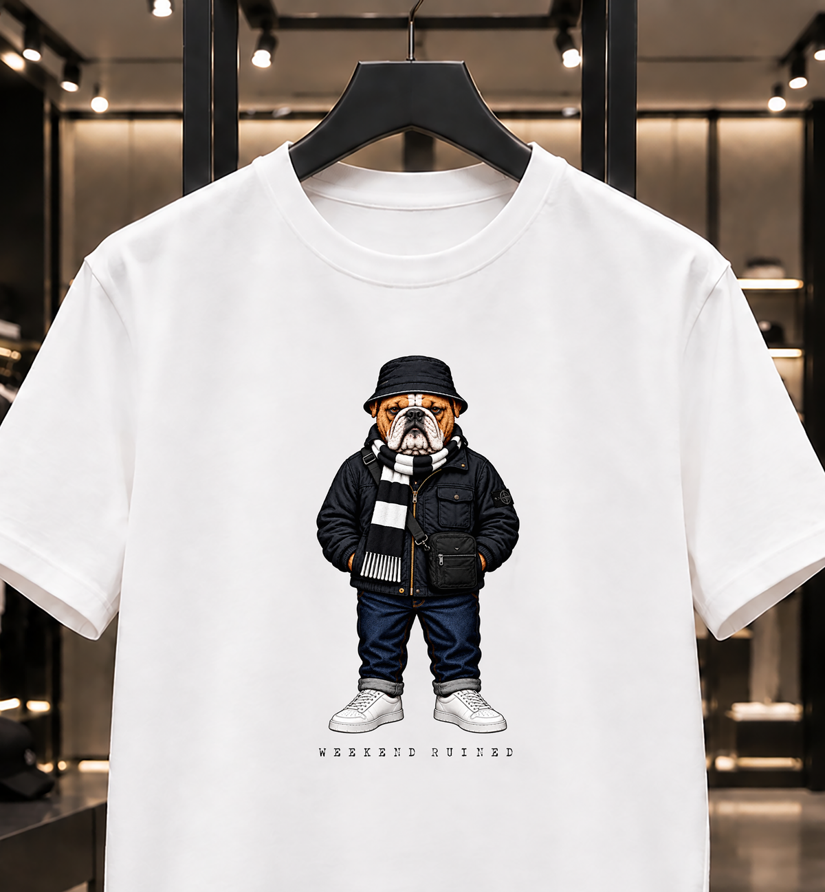 Weekend Ruined - Terraces Bulldog Streetwear Football Oversized Boxy T-Shirt