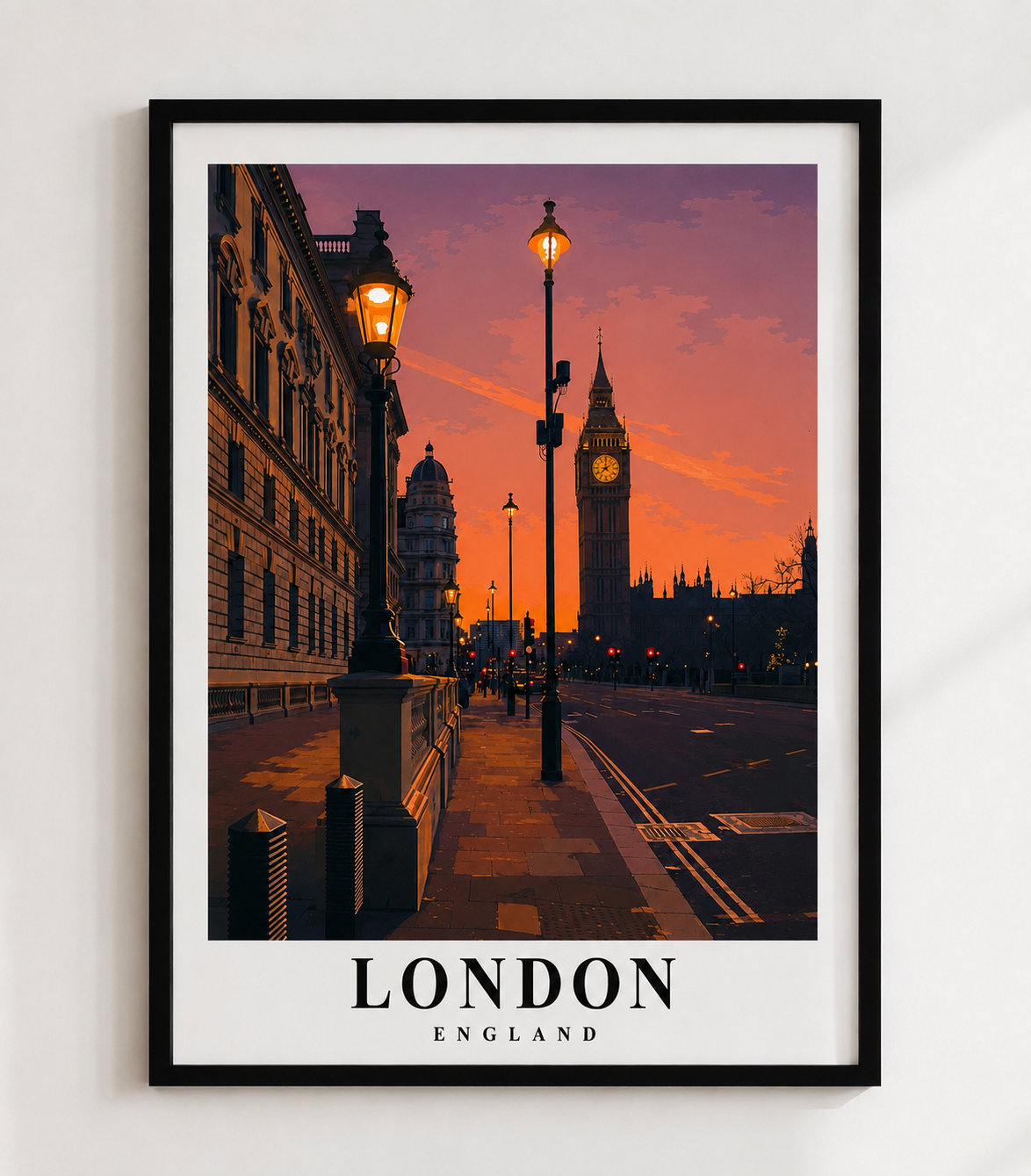 London Sunset Fine Art Poster — London Travel Poster