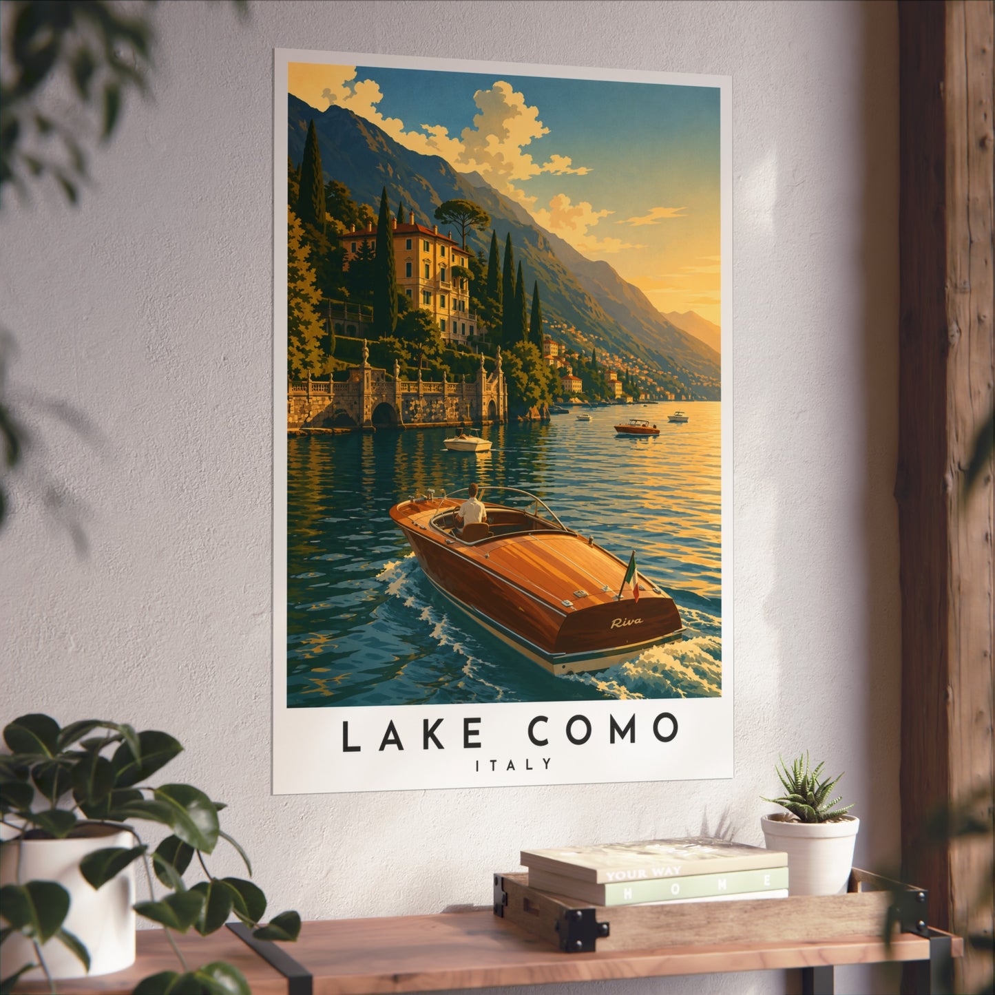 Lake Como Fine Art Poster - Vintage Travel Print of Italy - Lake Como Travel Poster