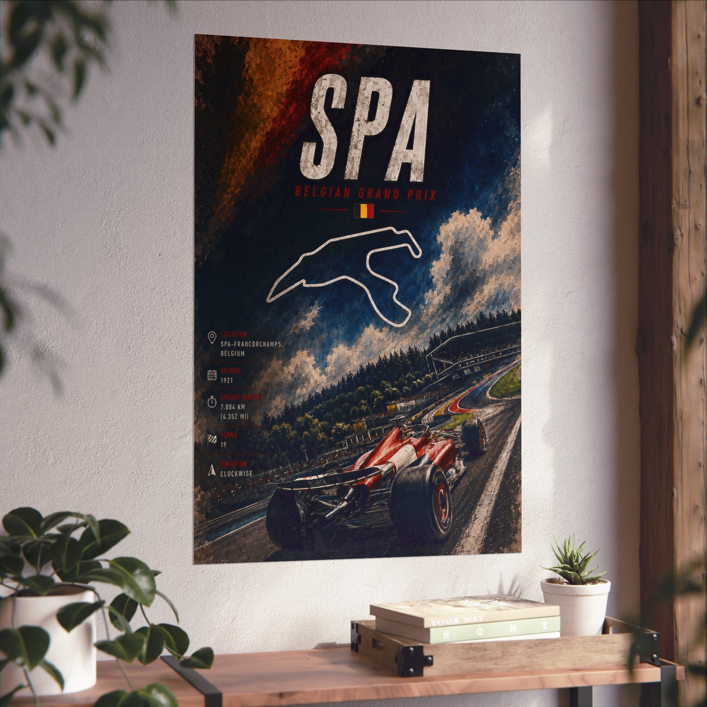 SPA Belgian Grand Prix Racing Track Print - Spa Belgium Poster