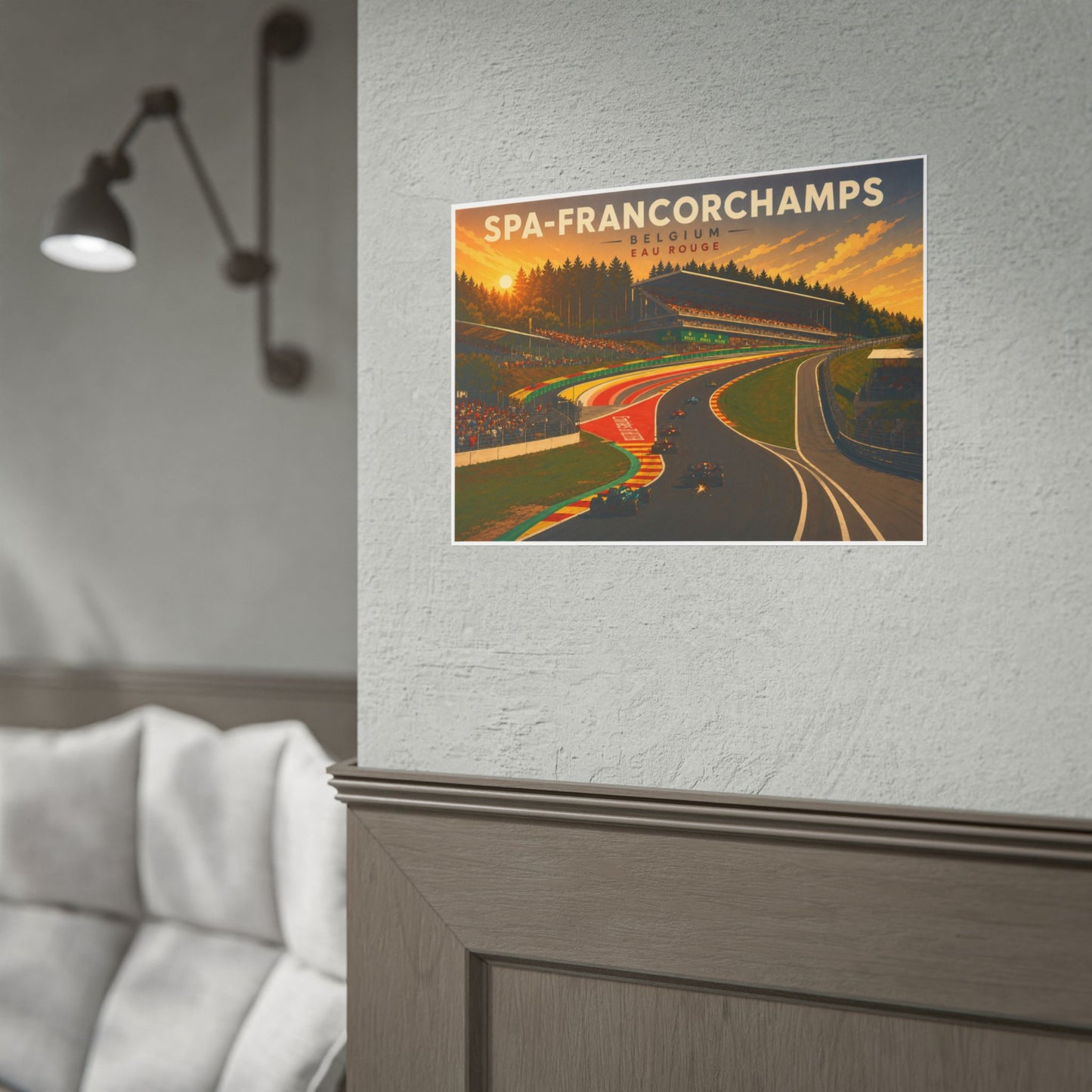 Spa-Francorchamps Classic Racing Poster – Belgium Eau Rouge Track Print