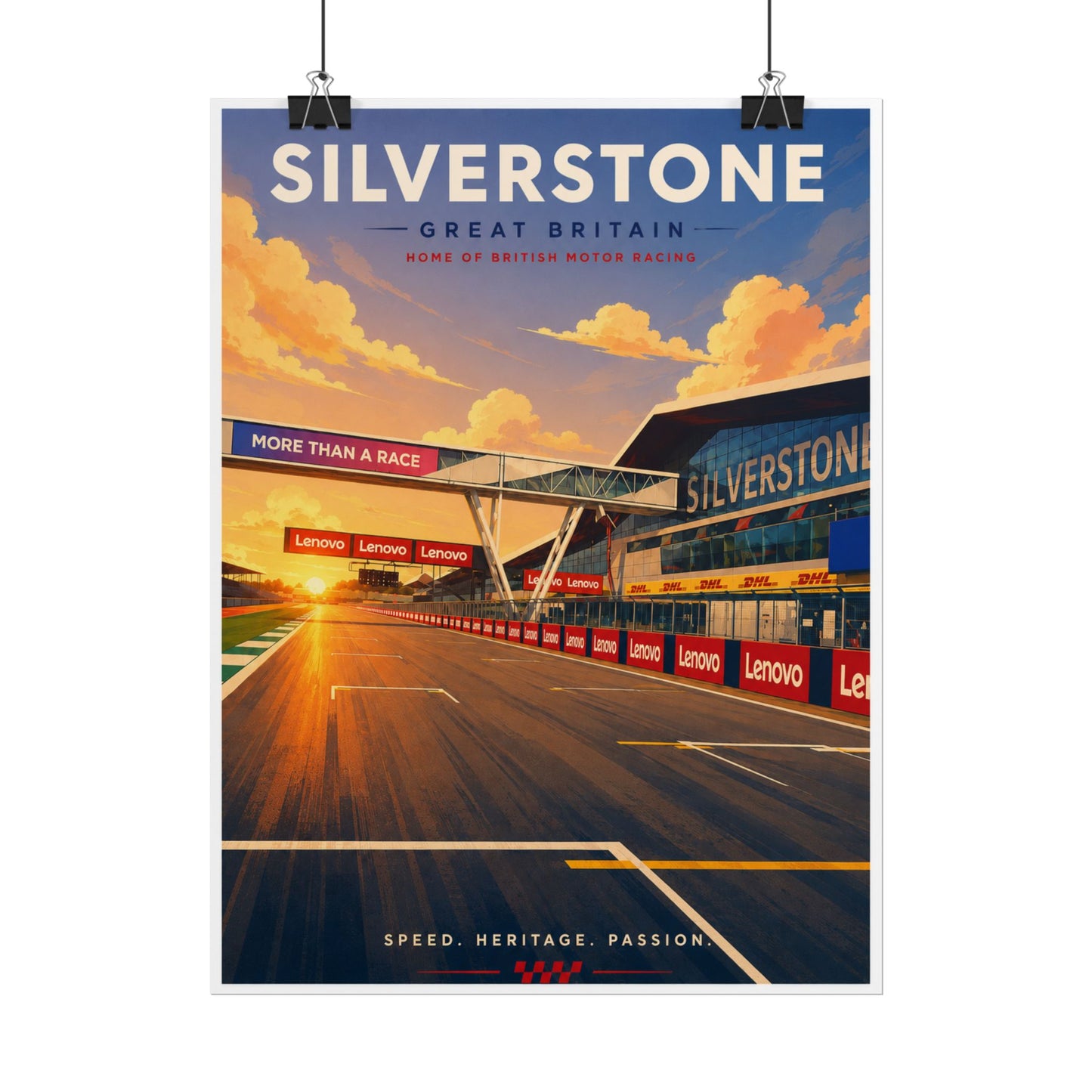 Silverstone Vintage Race Track Poster