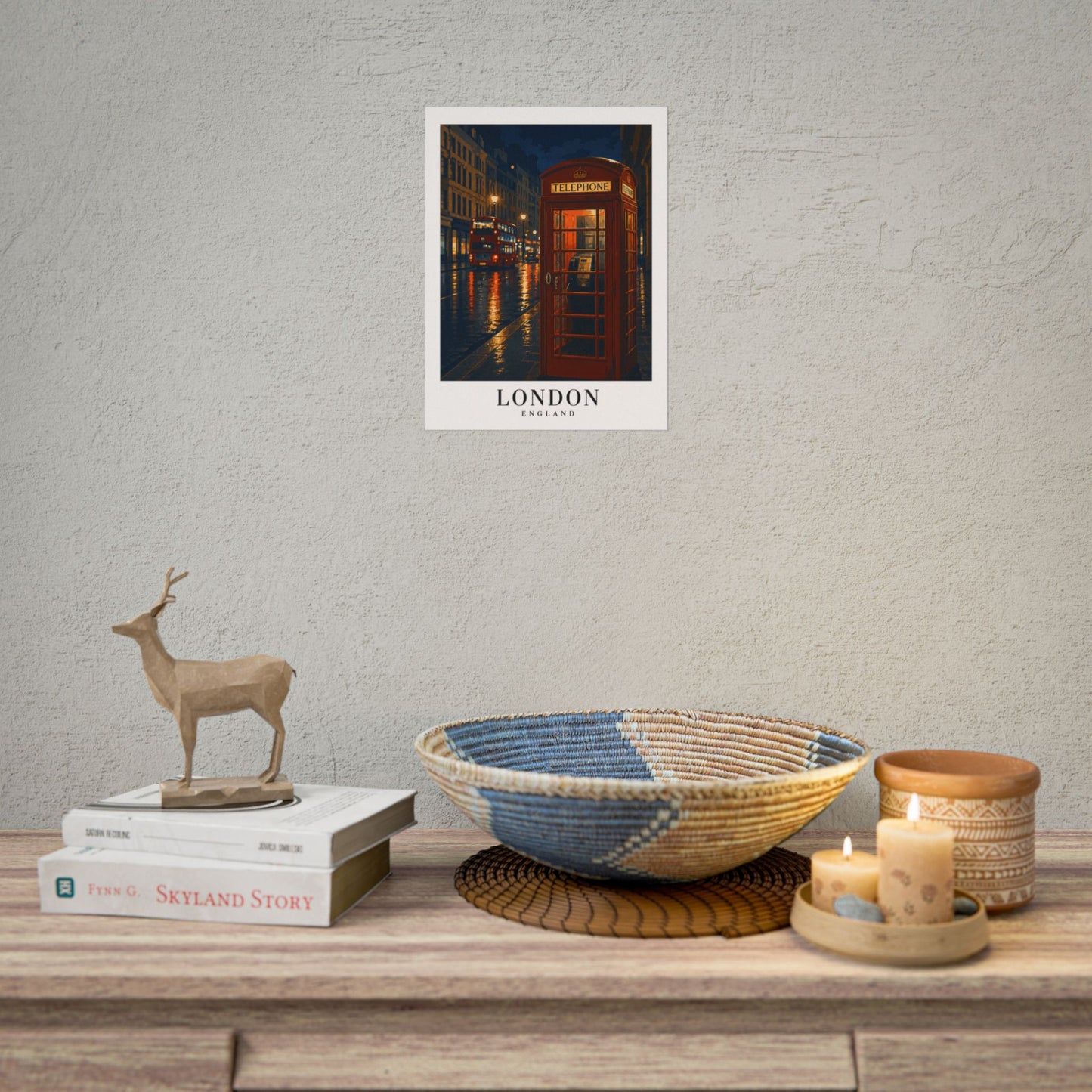 London Red Phone Booth Poster — Rolled Travel Art Print