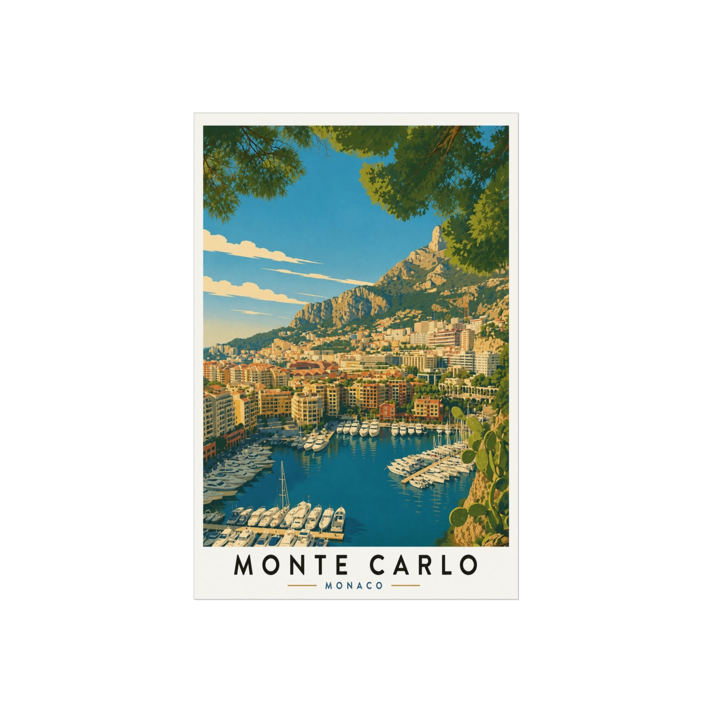Monte Carlo Vintage Travel Poster Print — Fine Art Poster