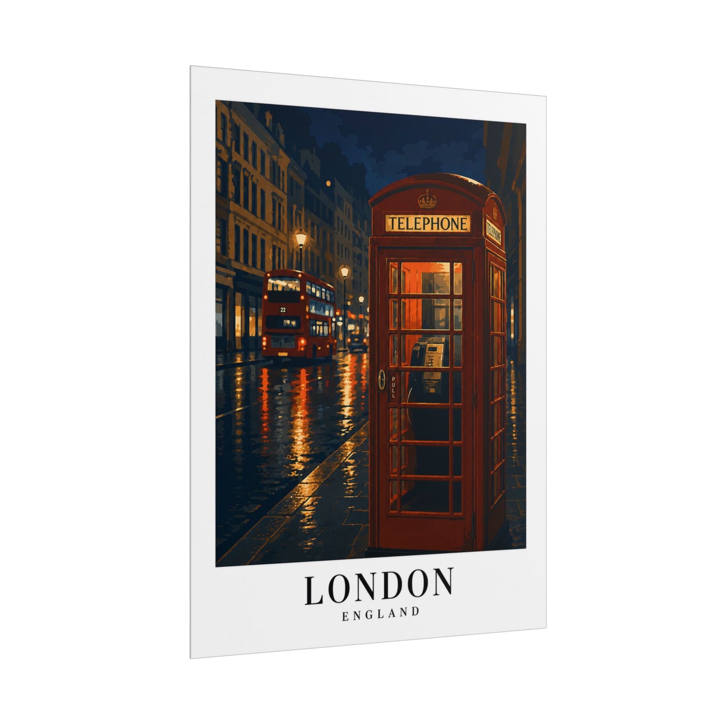 London Red Phone Booth Poster — Rolled Travel Art Print
