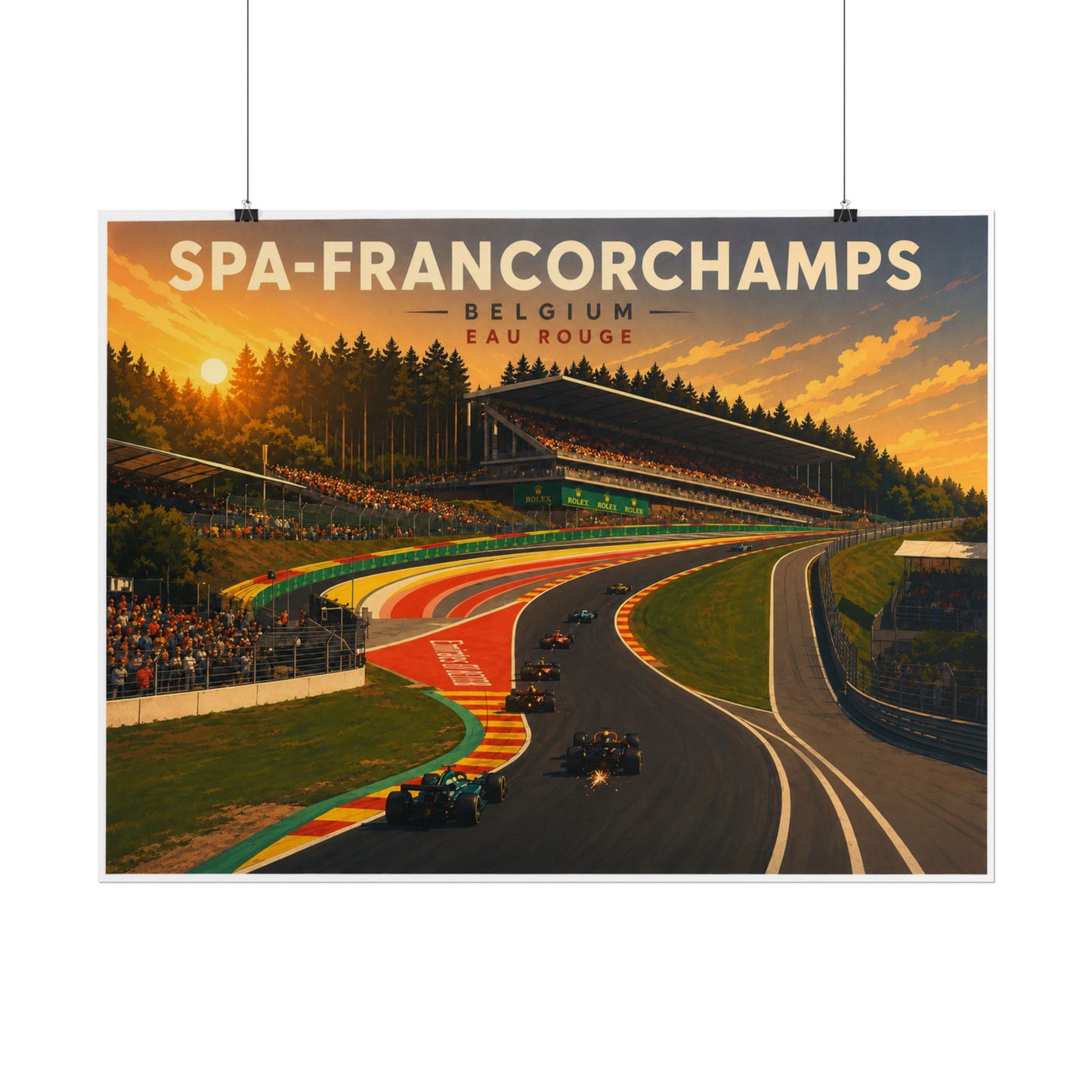 Spa-Francorchamps Classic Racing Poster – Belgium Eau Rouge Track Print