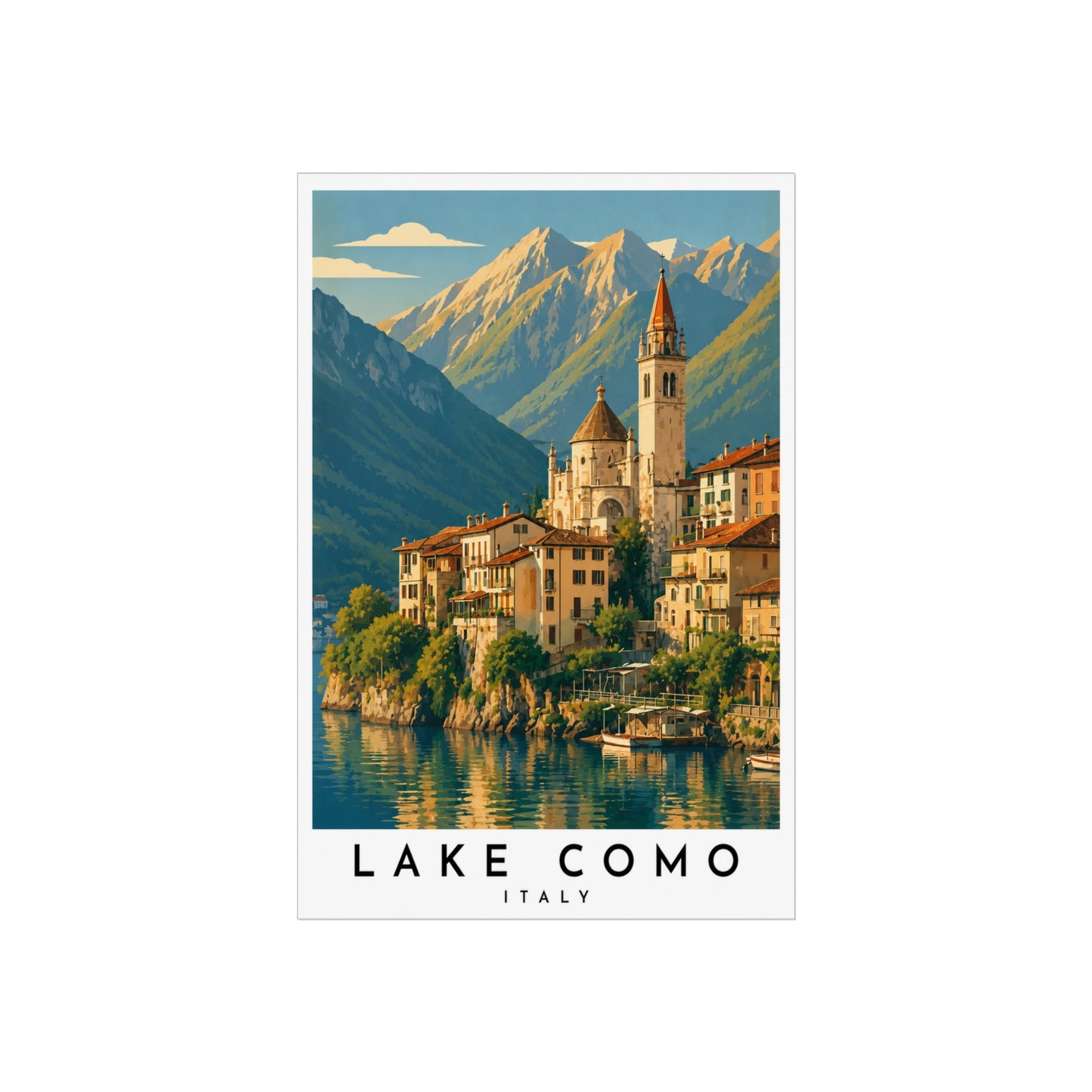 Lake Como Fine Art Poster - Vintage Travel Print of Italy - Lake Como Travel Poster