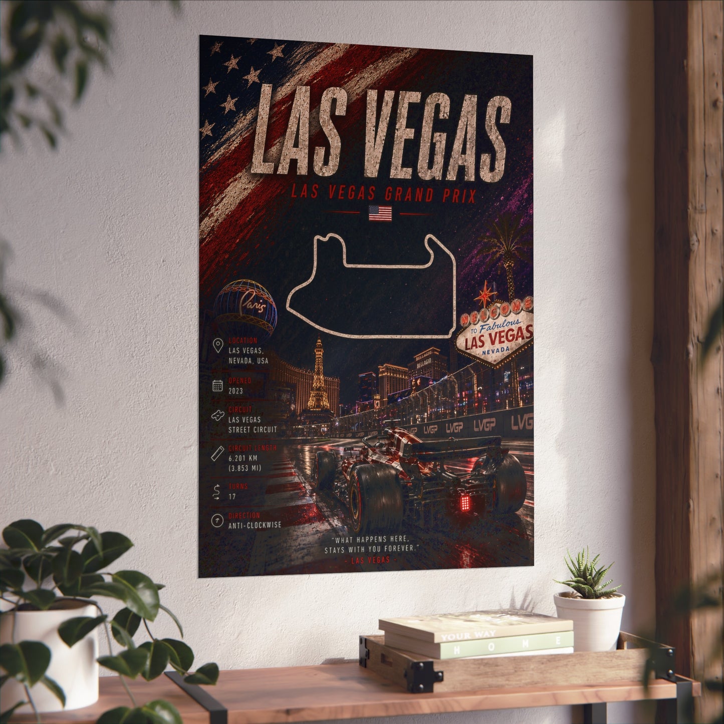 Las Vegas Grand Prix Poster — Vintage Racing Fine Art Print - Las Vegas Track Poster
