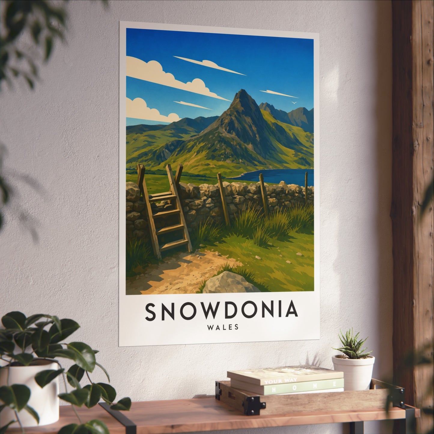 Snowdonia Wales Fine Art Poster - Vintage Travel Landscape Print - Snowdonia Travel Poster