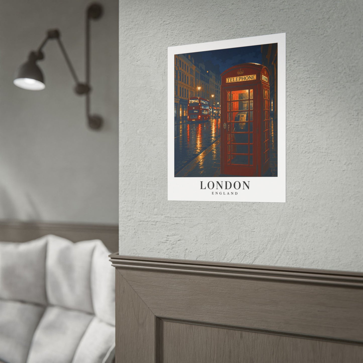 London Red Phone Booth Poster — Rolled Travel Art Print