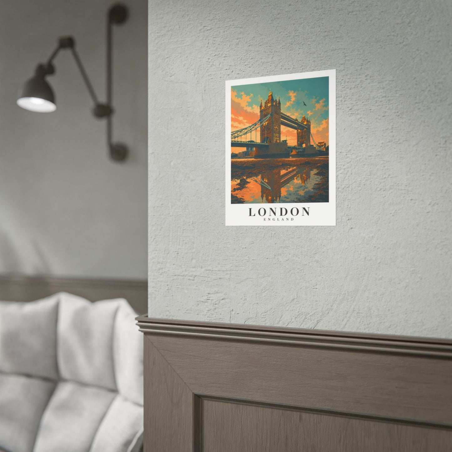 London Tower Bridge Poster – Vintage Travel Wall Art (Rolled Poster)