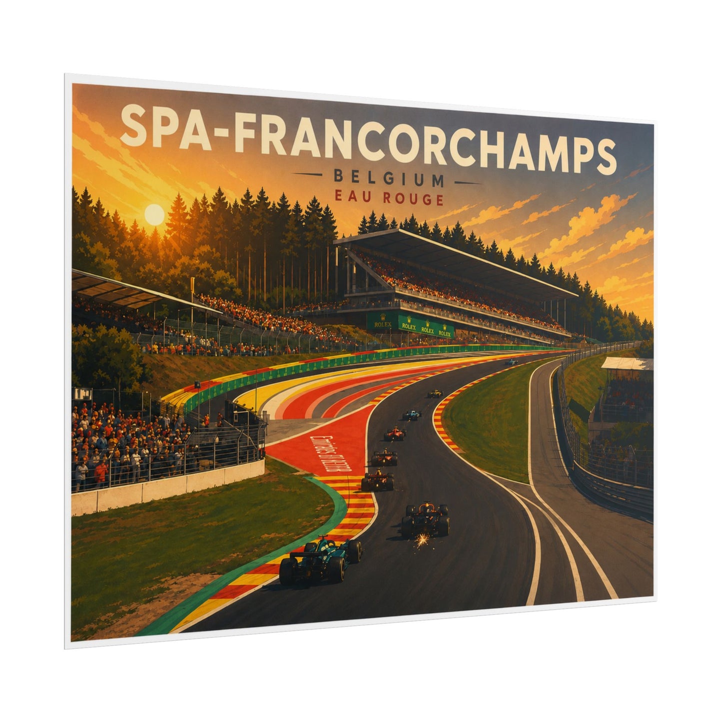 Spa-Francorchamps Classic Racing Poster – Belgium Eau Rouge Track Print