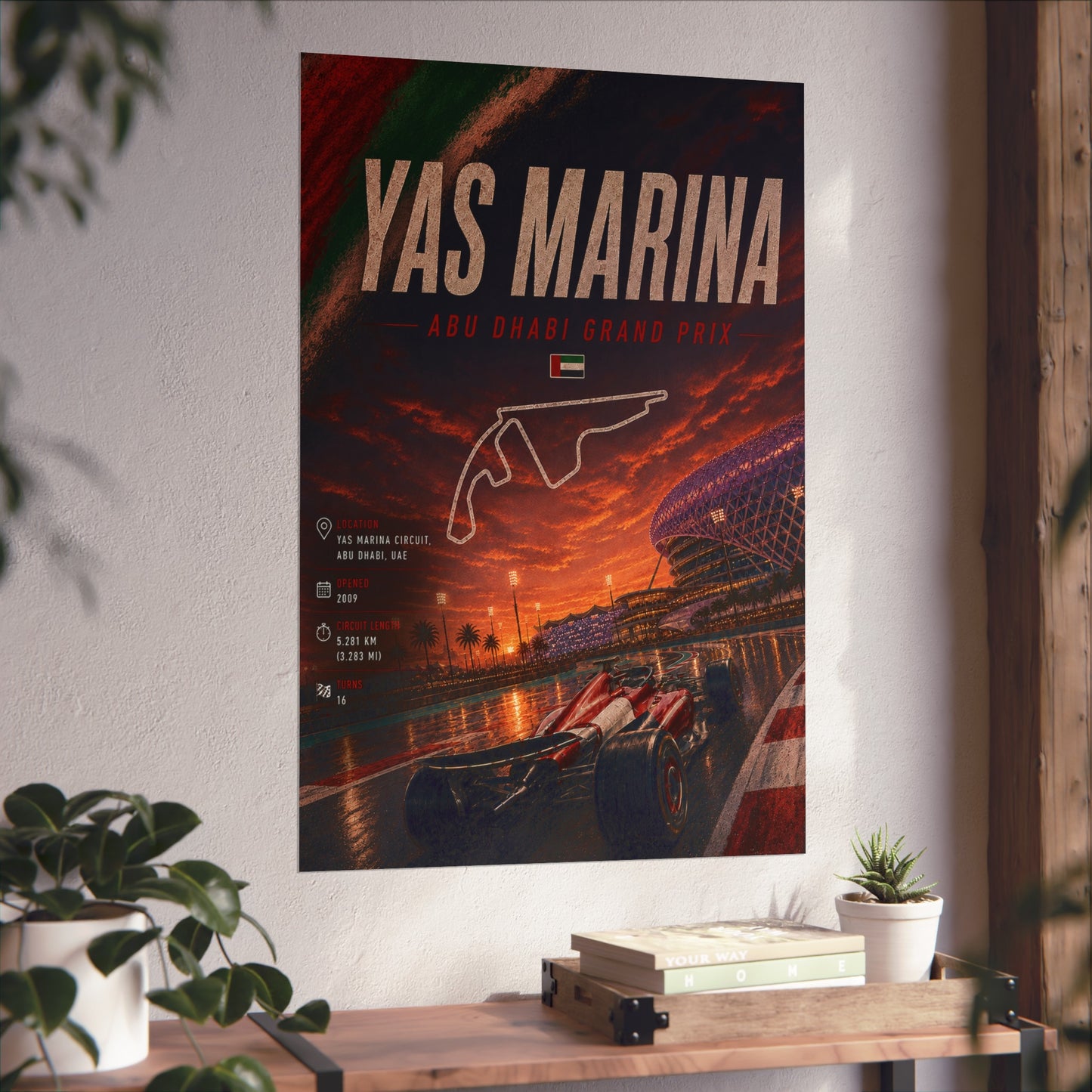 Yas Marina Abu Dhabi Grand Prix Fine Art Poster — Racing Track Print