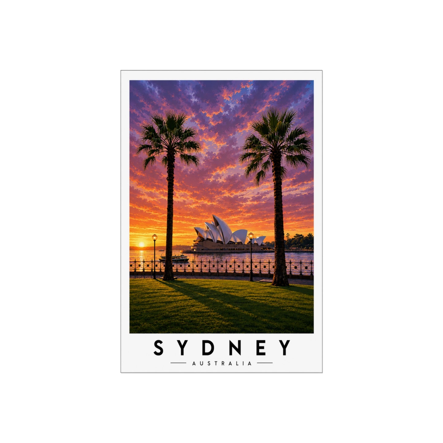 Sydney Opera House Sunset Fine Art Poster - Sydney Travel Poster