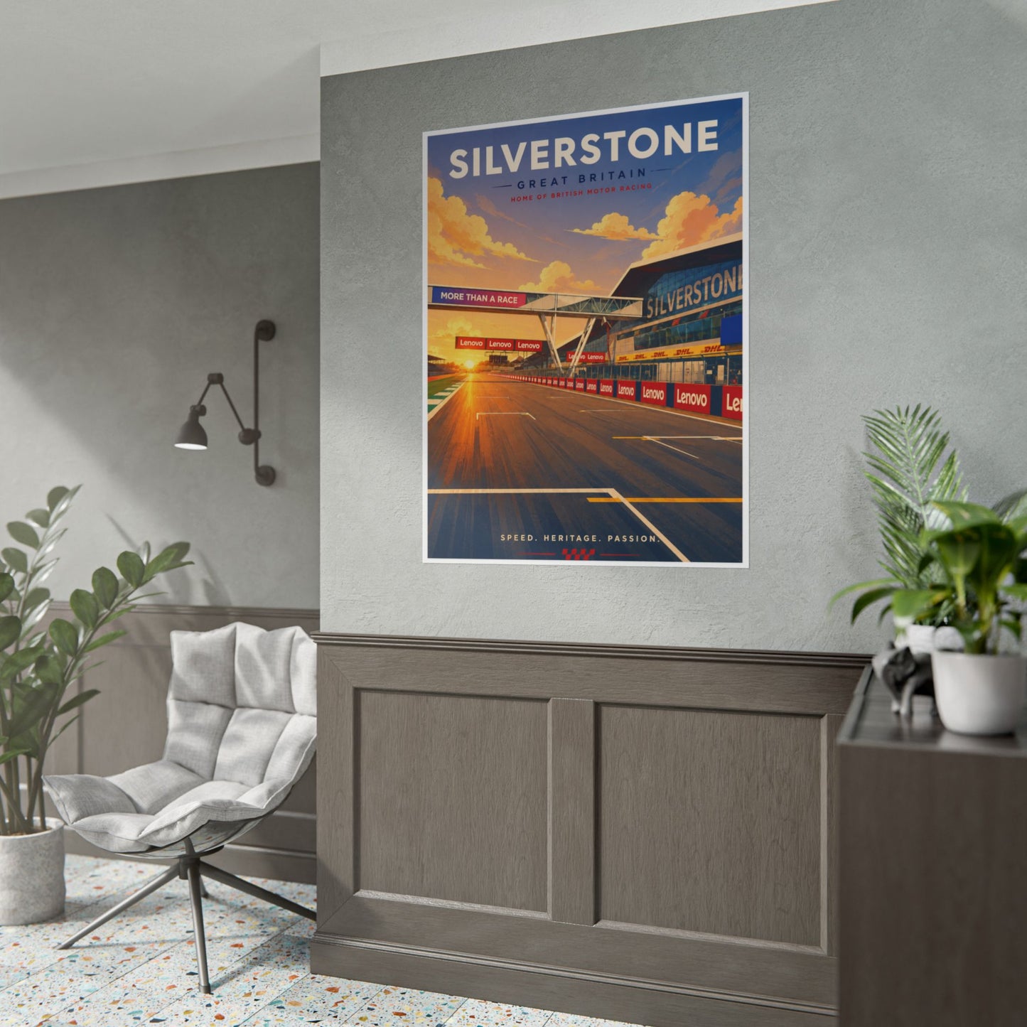 Silverstone Vintage Race Track Poster
