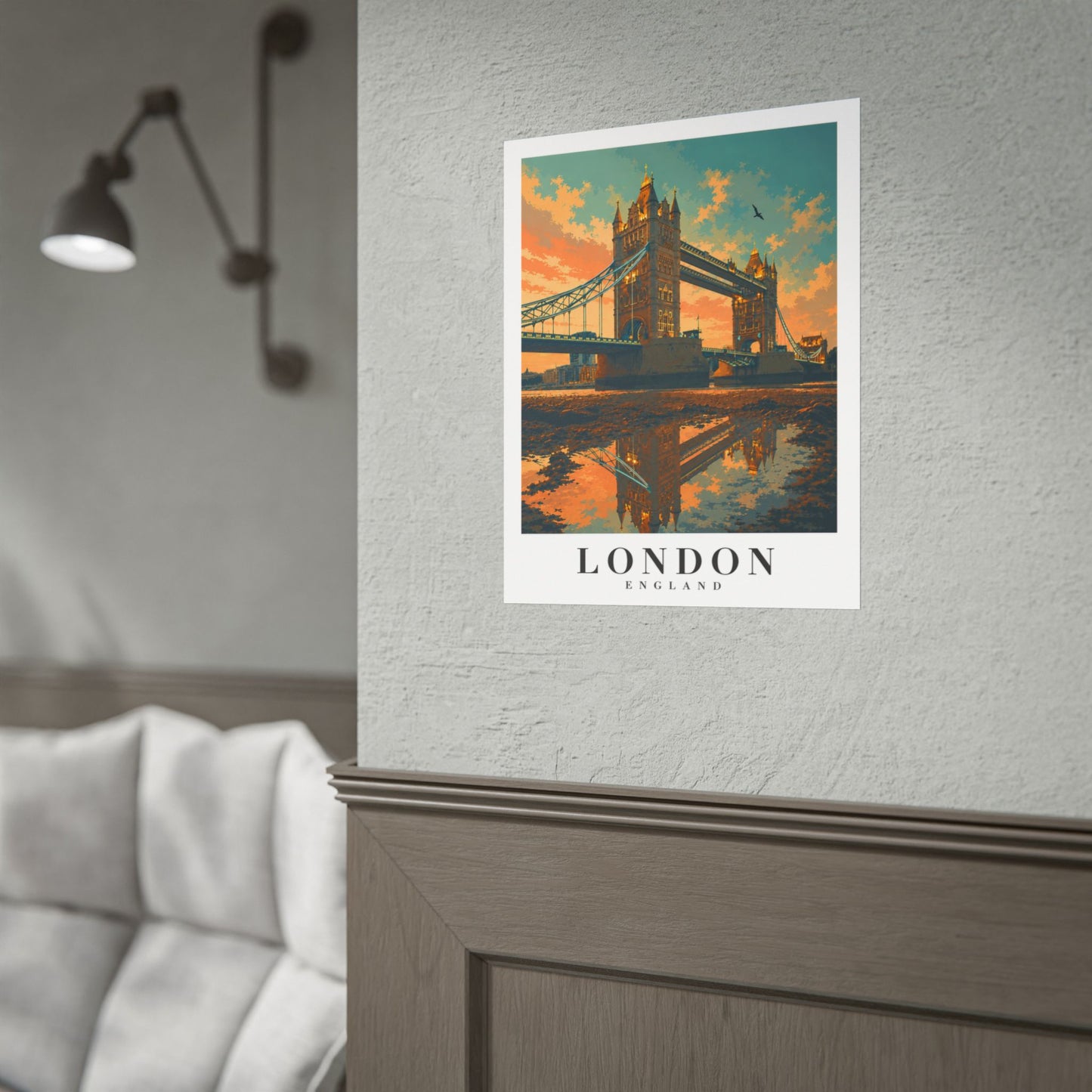 London Tower Bridge Poster – Vintage Travel Wall Art (Rolled Poster)