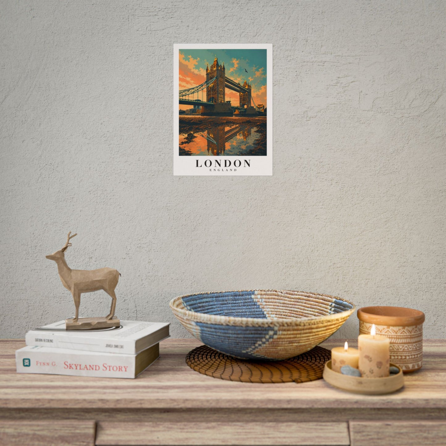 London Tower Bridge Poster – Vintage Travel Wall Art (Rolled Poster)