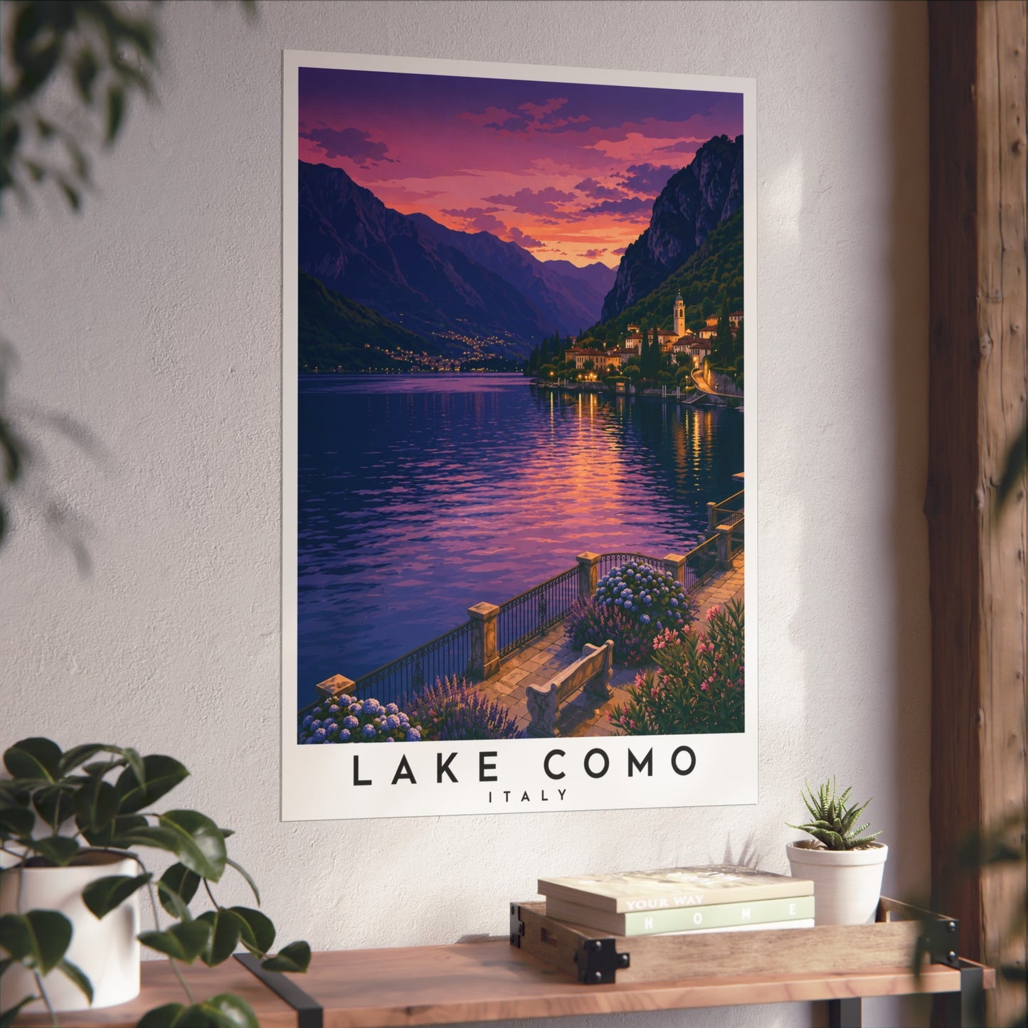 Lake Como Fine Art Poster - Vintage Travel Print of Italy - Lake Como Travel Poster
