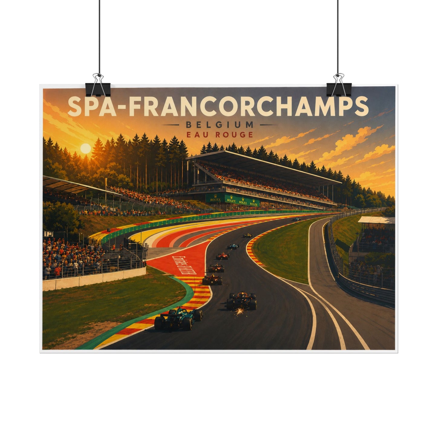 Spa-Francorchamps Classic Racing Poster – Belgium Eau Rouge Track Print