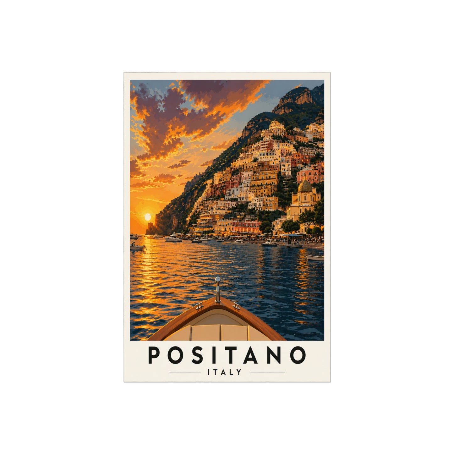 Positano Italy Travel Poster — Fine Art Wall Print