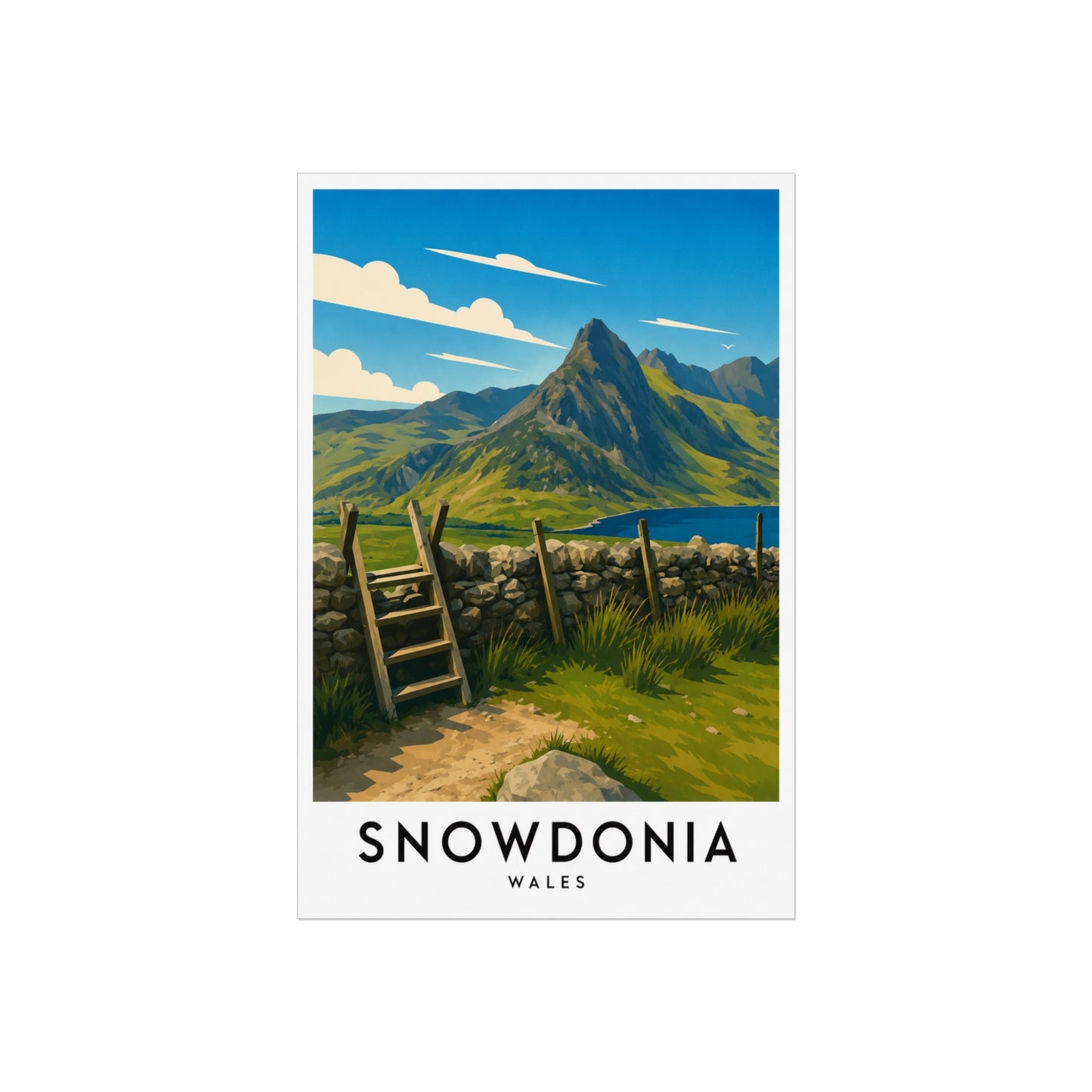 Snowdonia Wales Fine Art Poster - Vintage Travel Landscape Print - Snowdonia Travel Poster