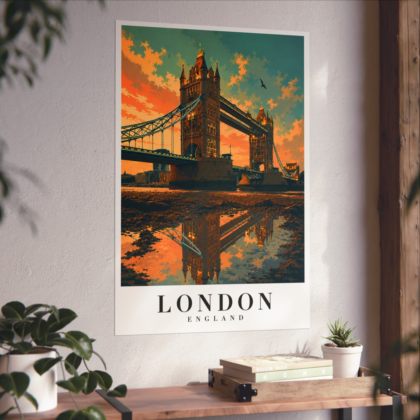 London Tower Bridge Fine Art Poster - Vintage Travel Wall Print - London Travel Poster