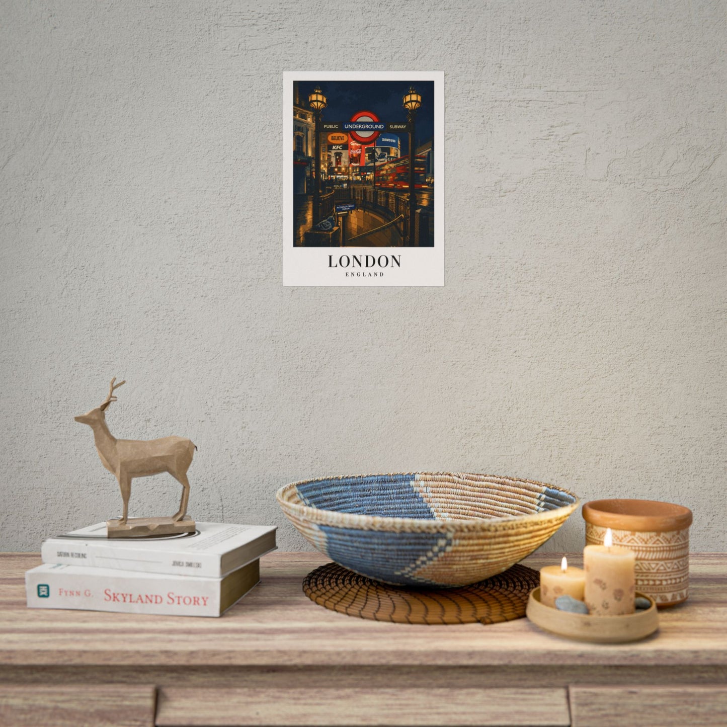 London Underground Night Photo Poster — Rolled Travel Wall Art