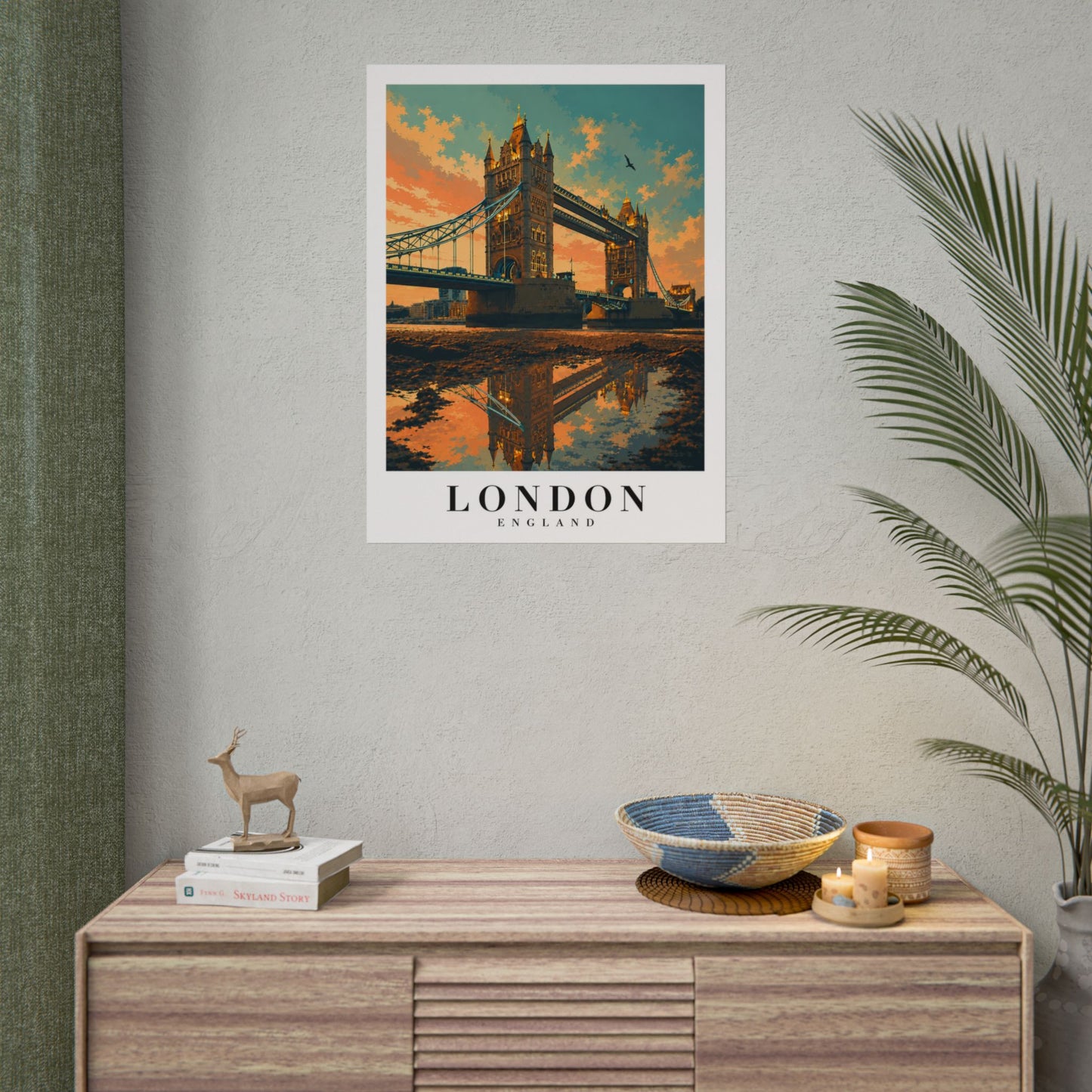 London Tower Bridge Poster – Vintage Travel Wall Art (Rolled Poster)