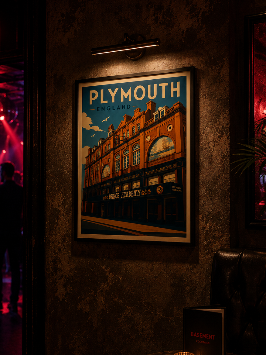 Plymouth England Vintage Travel Poster - Rolled Art Print