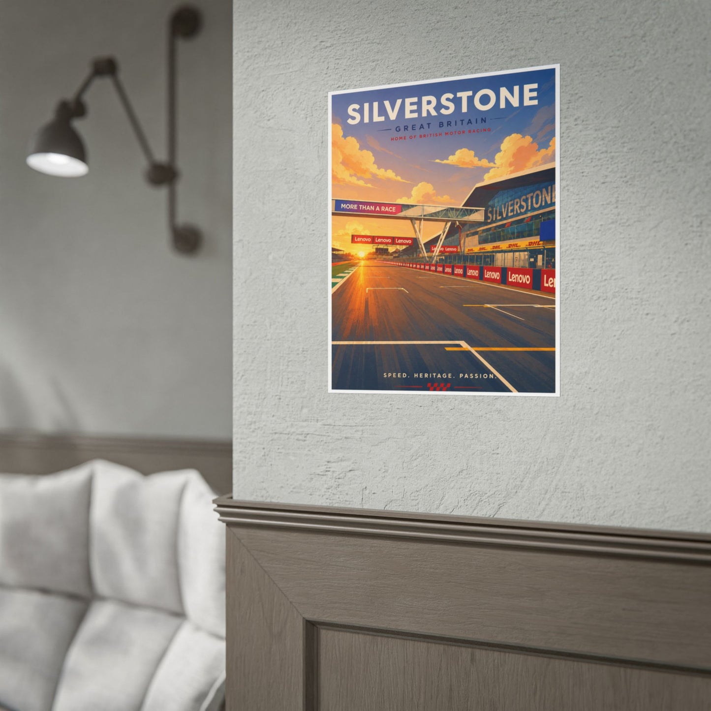 Silverstone Vintage Race Track Poster