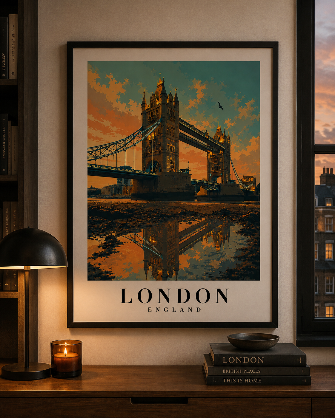 London Tower Bridge Poster – Vintage Travel Wall Art (Rolled Poster)