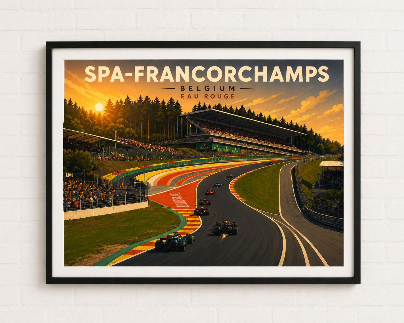 Spa-Francorchamps Classic Racing Poster – Belgium Eau Rouge Track Print