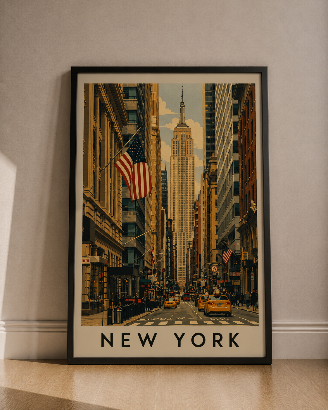 New York Vintage Street Poster — Fine Art Poster - New York Travel Poster