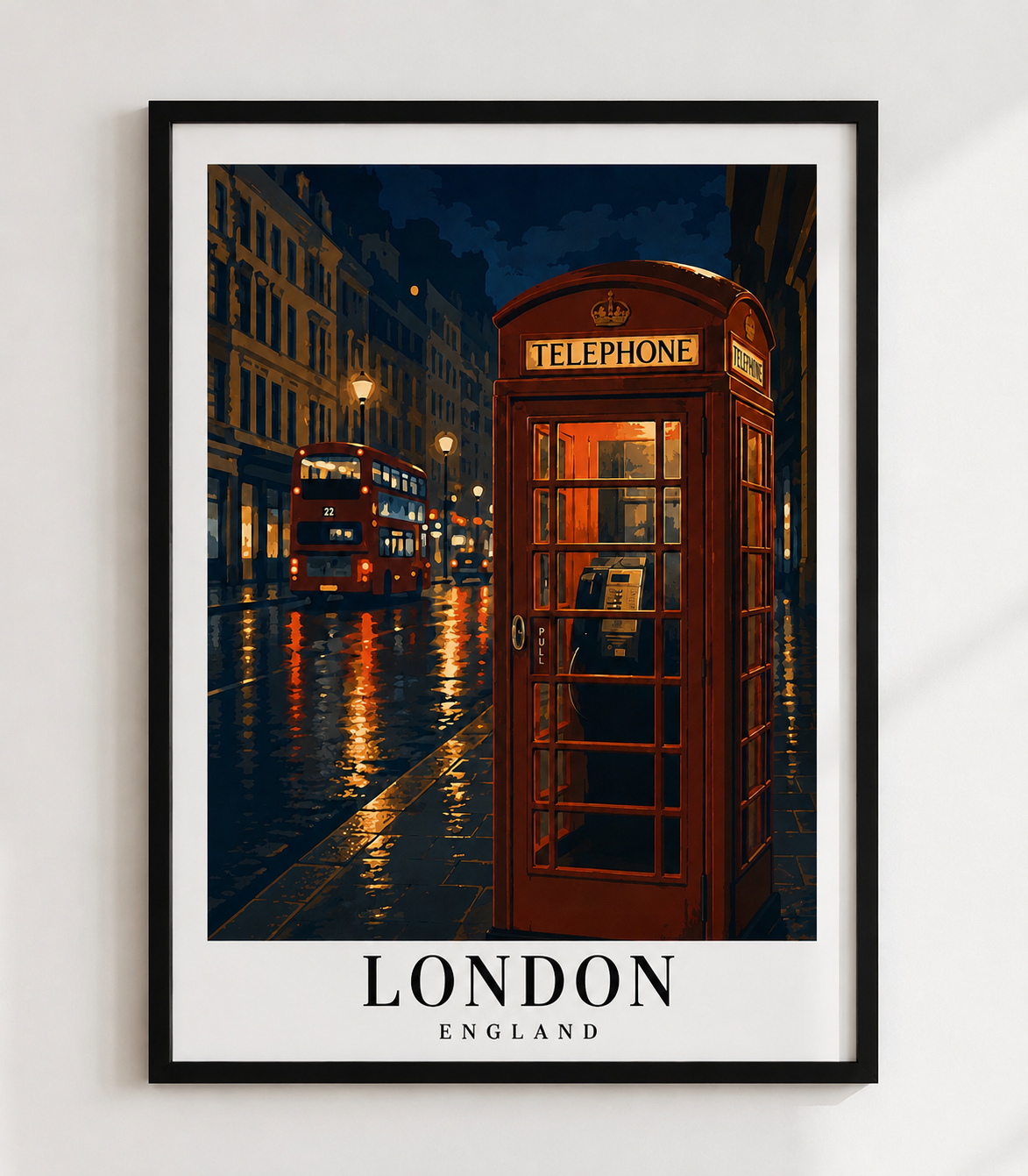 London Telephone Booth Fine Art Poster — London Travel Poster