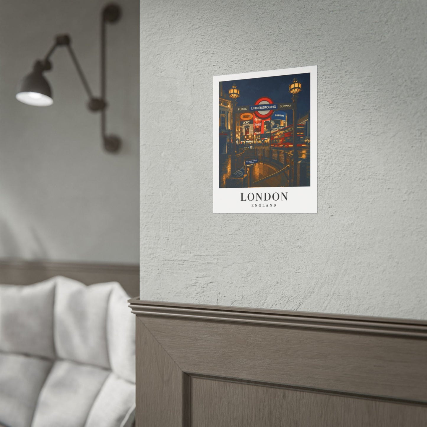 London Underground Night Photo Poster — Rolled Travel Wall Art