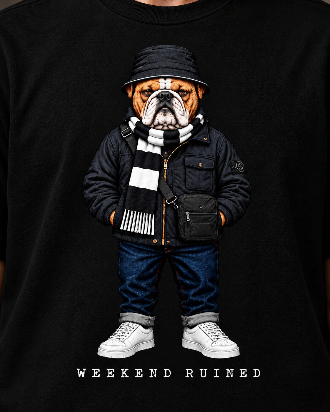 Weekend Ruined - Terraces Bulldog Streetwear Football Oversized Boxy T-Shirt