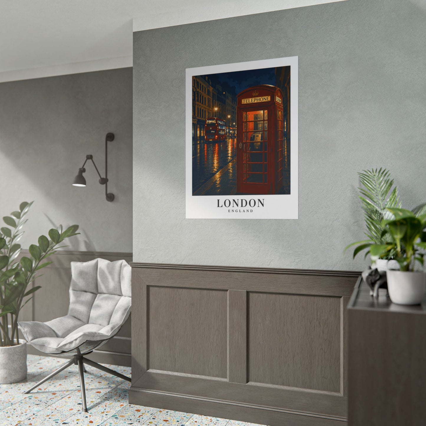 London Red Phone Booth Poster — Rolled Travel Art Print