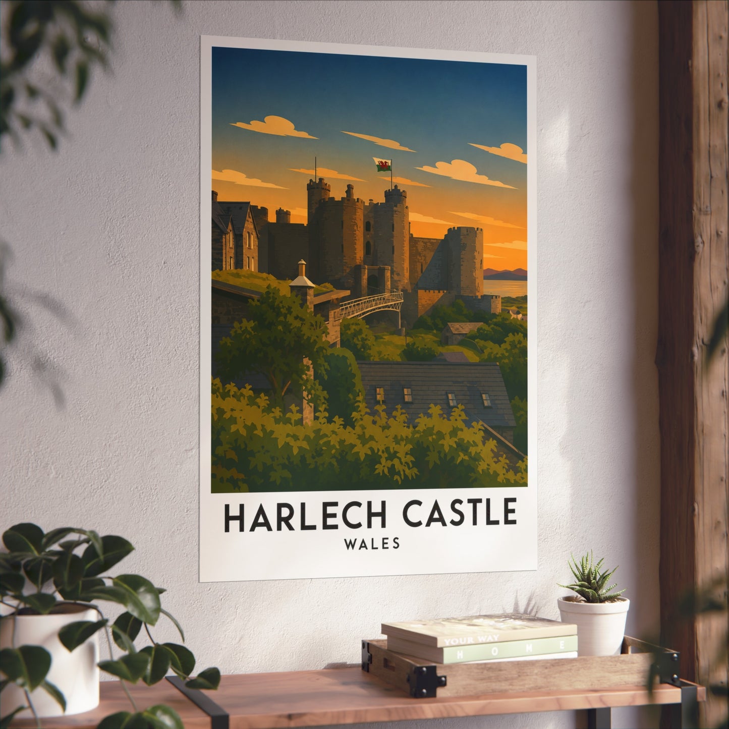 Harlech Castle Fine Art Poster — Vintage Wales Travel Print