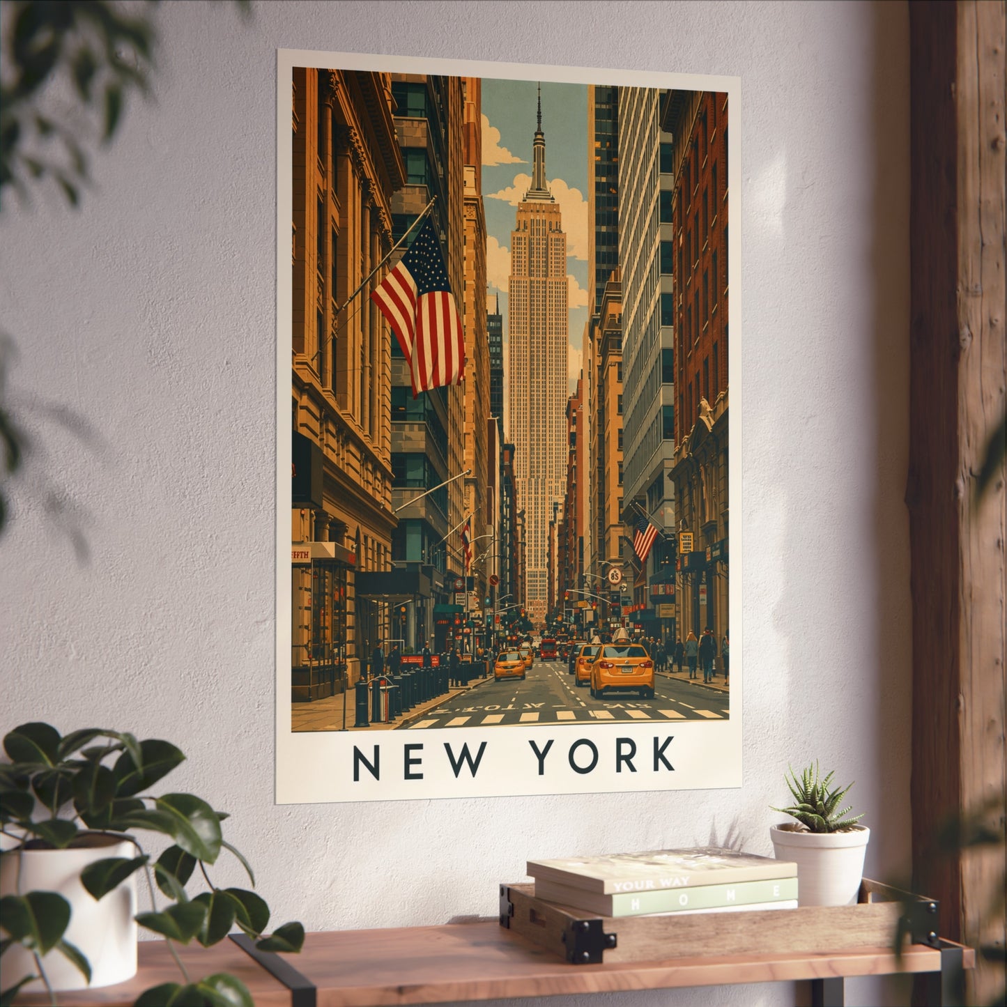 New York Vintage Street Poster — Fine Art Poster - New York Travel Poster