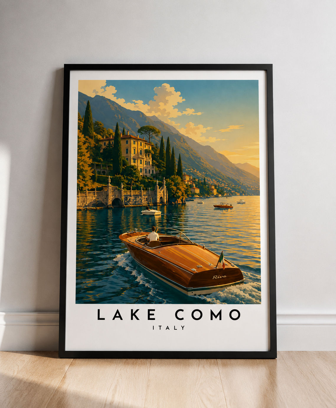 Lake Como Fine Art Poster - Vintage Travel Print of Italy - Lake Como Travel Poster