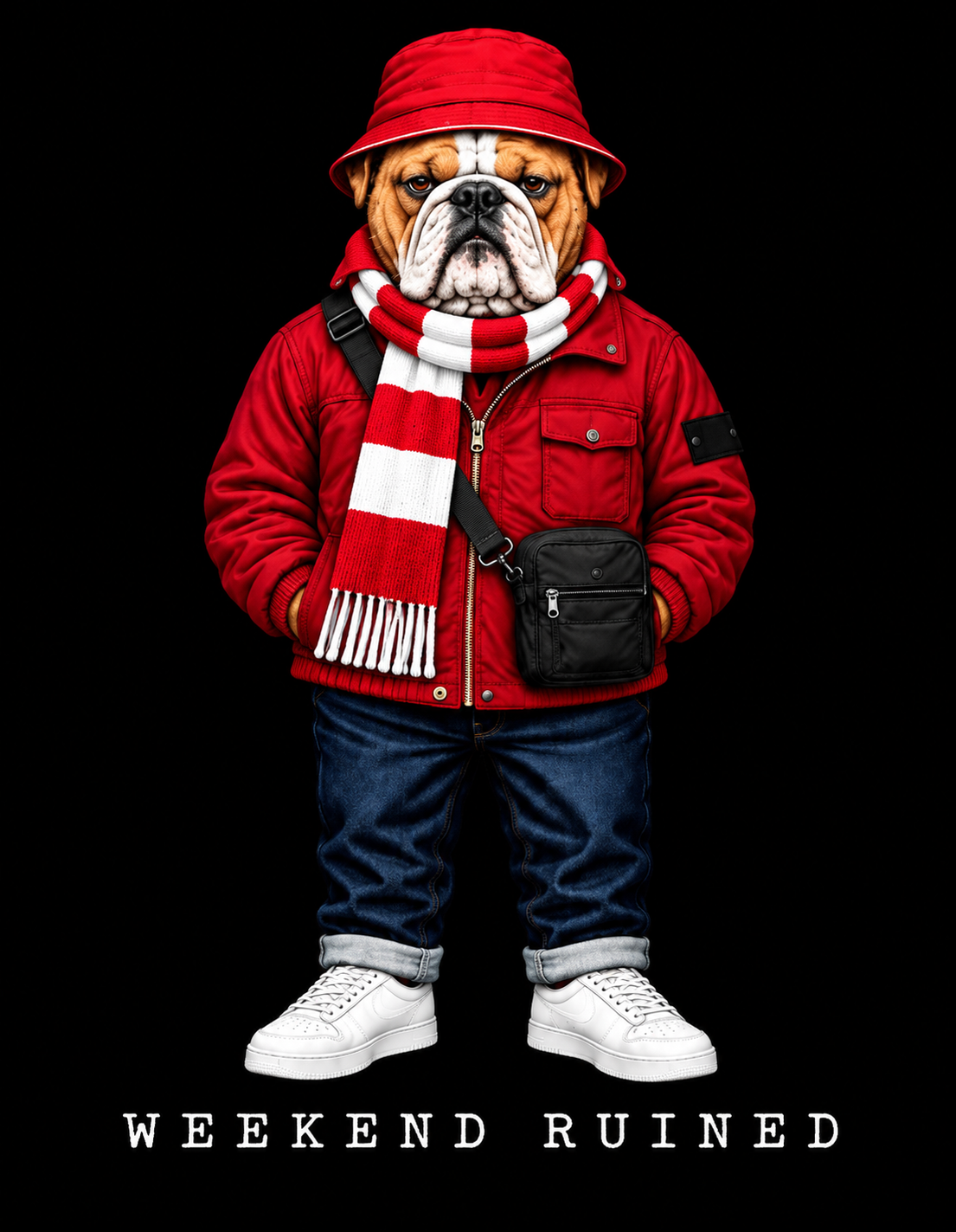 Weekend Ruined - Terraces Bulldog Streetwear Football Oversized Boxy T-Shirt