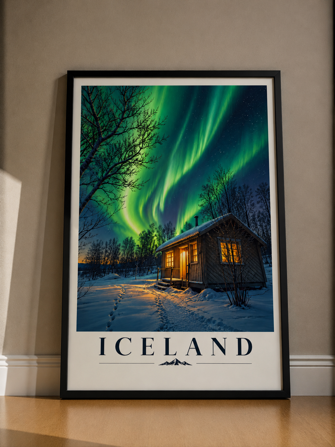 Iceland Northern Lights Fine Art Poster - Iceland Travel Poster - Aurora Poster