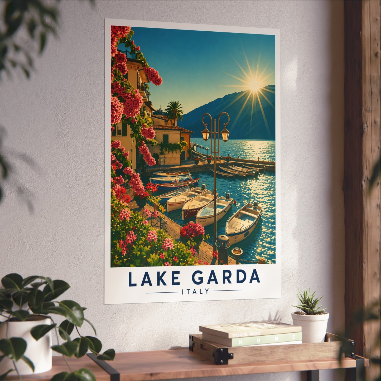 Lake Garda Fine Art Poster — Vintage Travel Print of Italy - Lake Garda Travel Poster