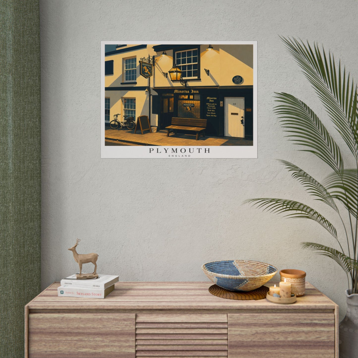 Minerva Inn Plymouth England Rolled Poster — Minerva Inn Vintage Street Scene