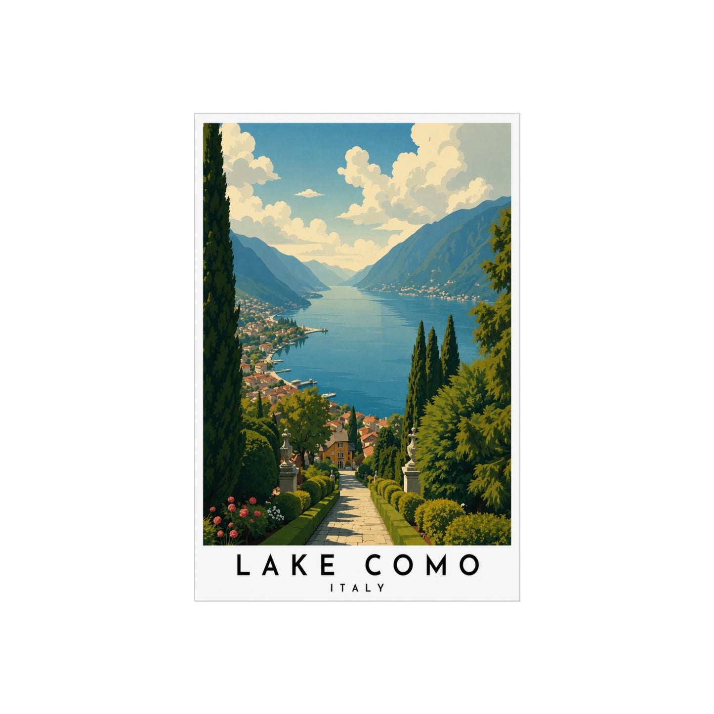 Lake Como Travel Poster - Vintage Fine Art Print